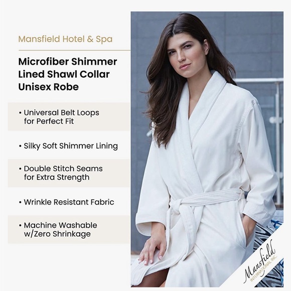 Spa micro fibre shimmer lined shawl collar robe . Never used - Picture 2 of 5